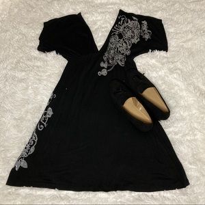 Deep V rhinestone dress